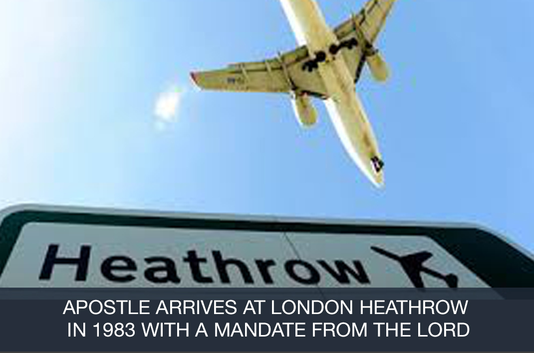Apostle Arrives at Heathrow